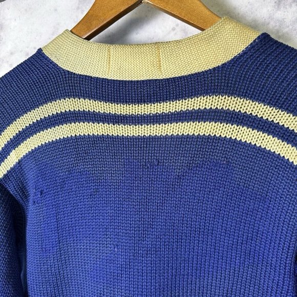 Vintage School Knit Letterman Sweater Womens Medium Knitting Co Chicago 50s 60s - Picture 10 of 14